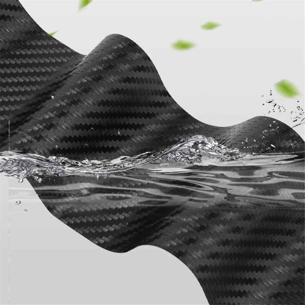 1304 4Pcs / Set Universal Car Door Sill Decorative Sticker Anti-scratch PVC Carbon Fiber Texture Decals - Grey