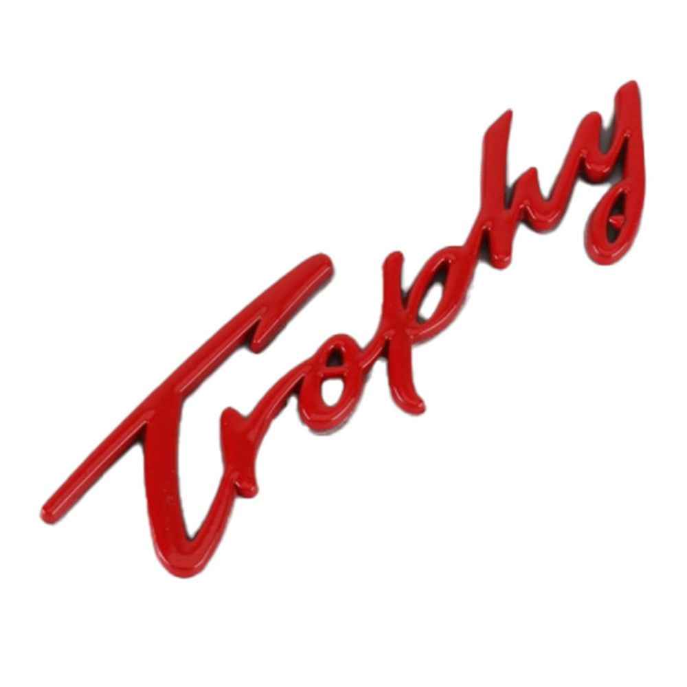 TROPHY Letter Aluminum Alloy Label Decor Self Adhesive Car Decal Sticker SUV Decoration - Red