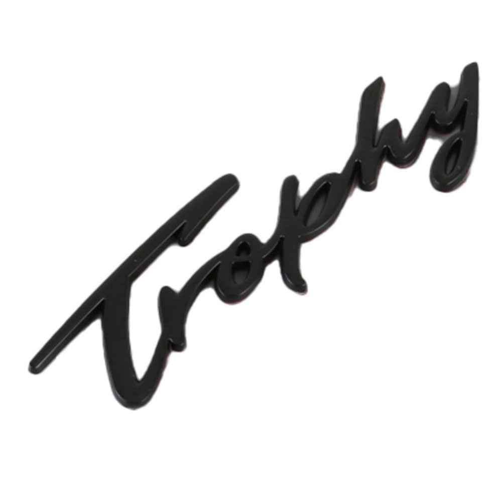 TROPHY Letter Aluminum Alloy Label Decor Self Adhesive Car Decal Sticker SUV Decoration - Black