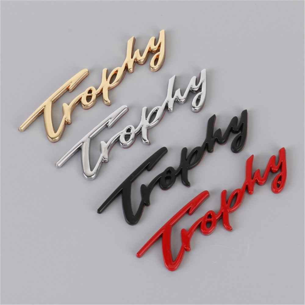 TROPHY Letter Aluminum Alloy Label Decor Self Adhesive Car Decal Sticker SUV Decoration - Black