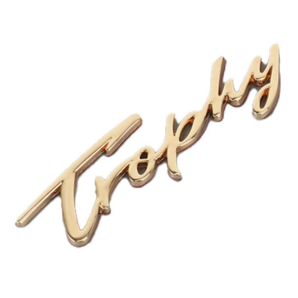 TROPHY Letter Aluminum Alloy Label Decor Self Adhesive Car Decal Sticker SUV Decoration - Gold