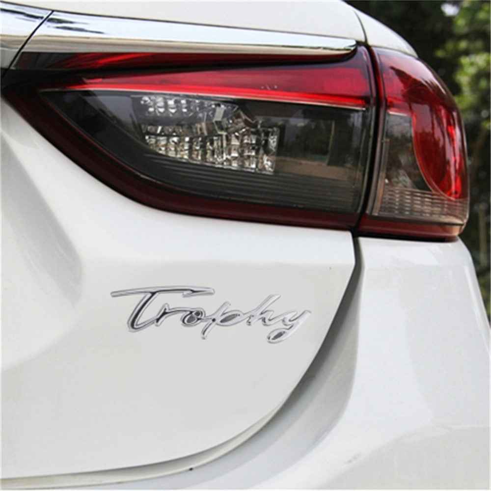 TROPHY Letter Aluminum Alloy Label Decor Self Adhesive Car Decal Sticker SUV Decoration - Gold