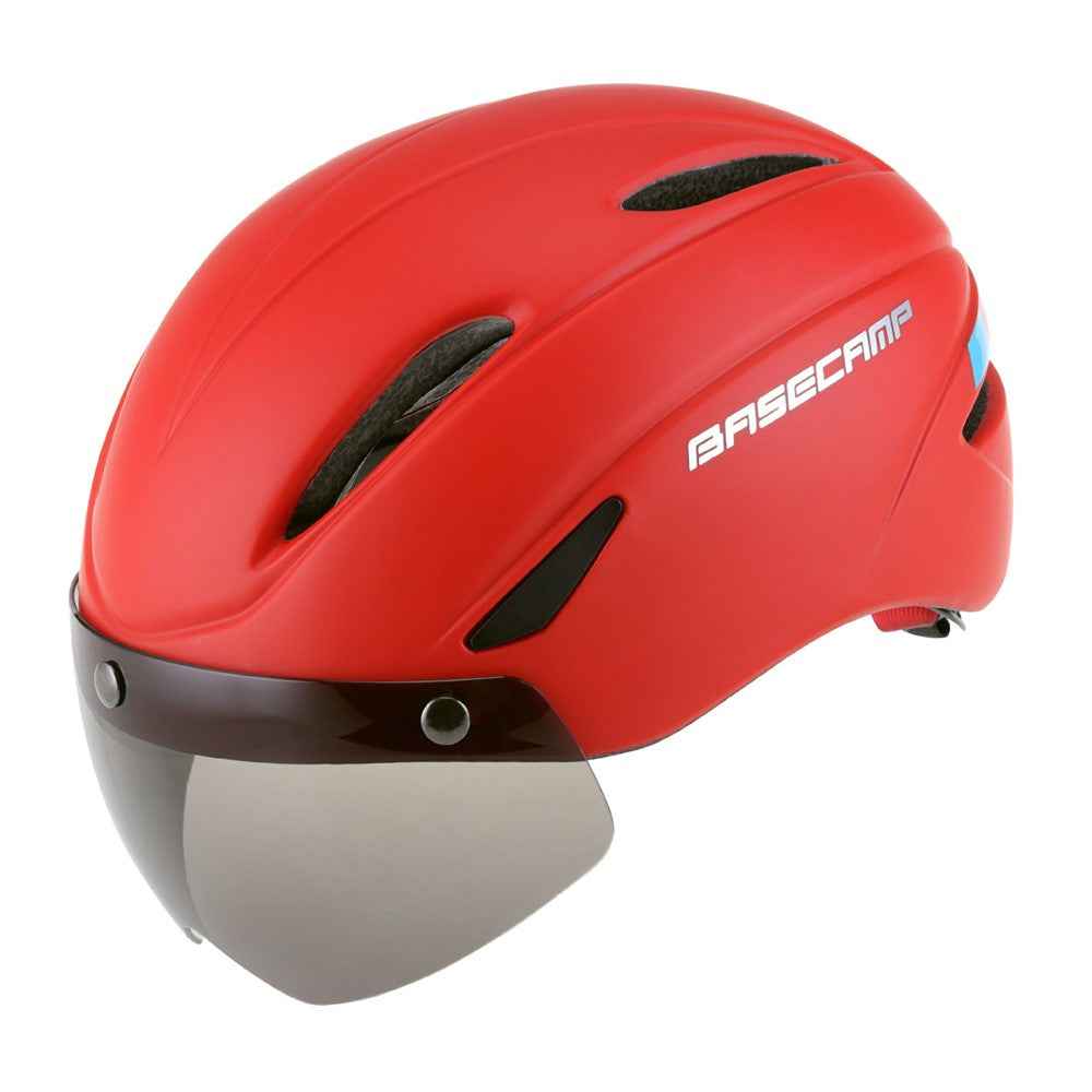 BACECAMP BC001 Cycling Safety Helmet with Integrated Goggles Motorcycle Helmet - Red