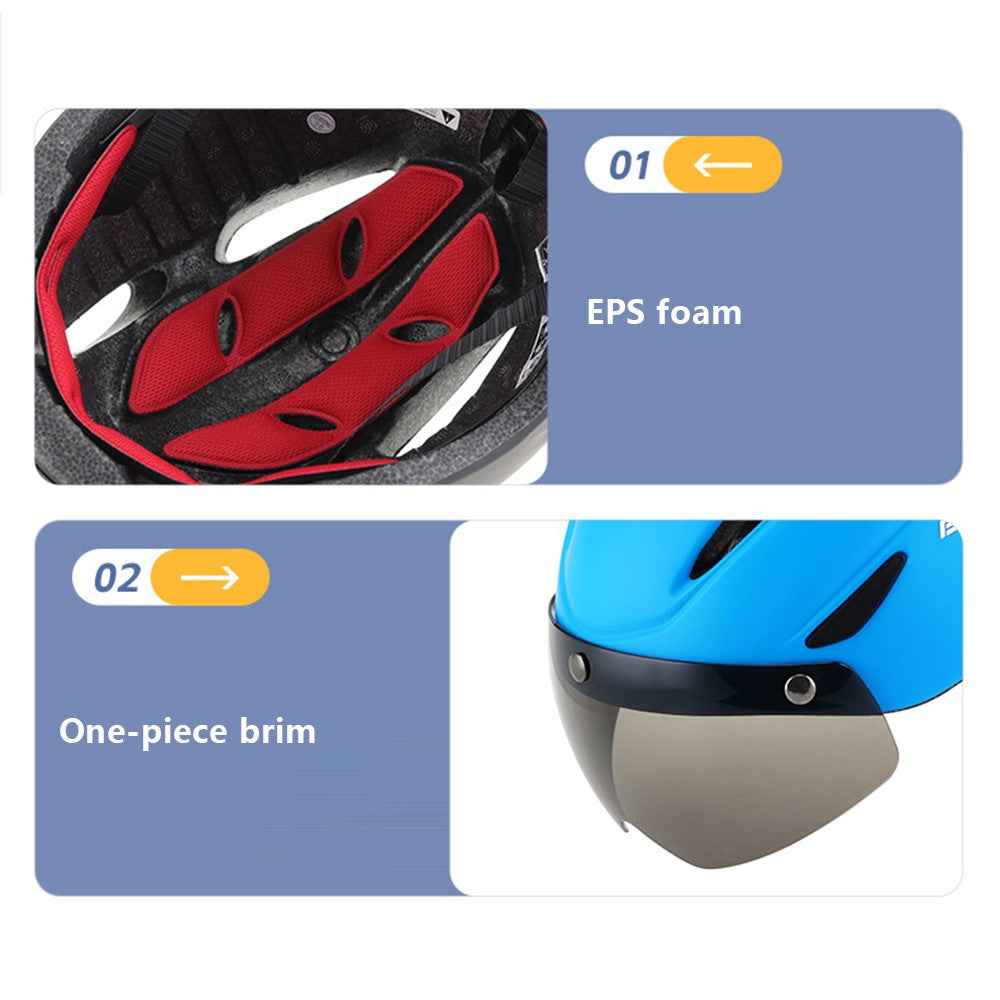 BACECAMP BC001 Cycling Safety Helmet with Integrated Goggles Motorcycle Helmet - Red