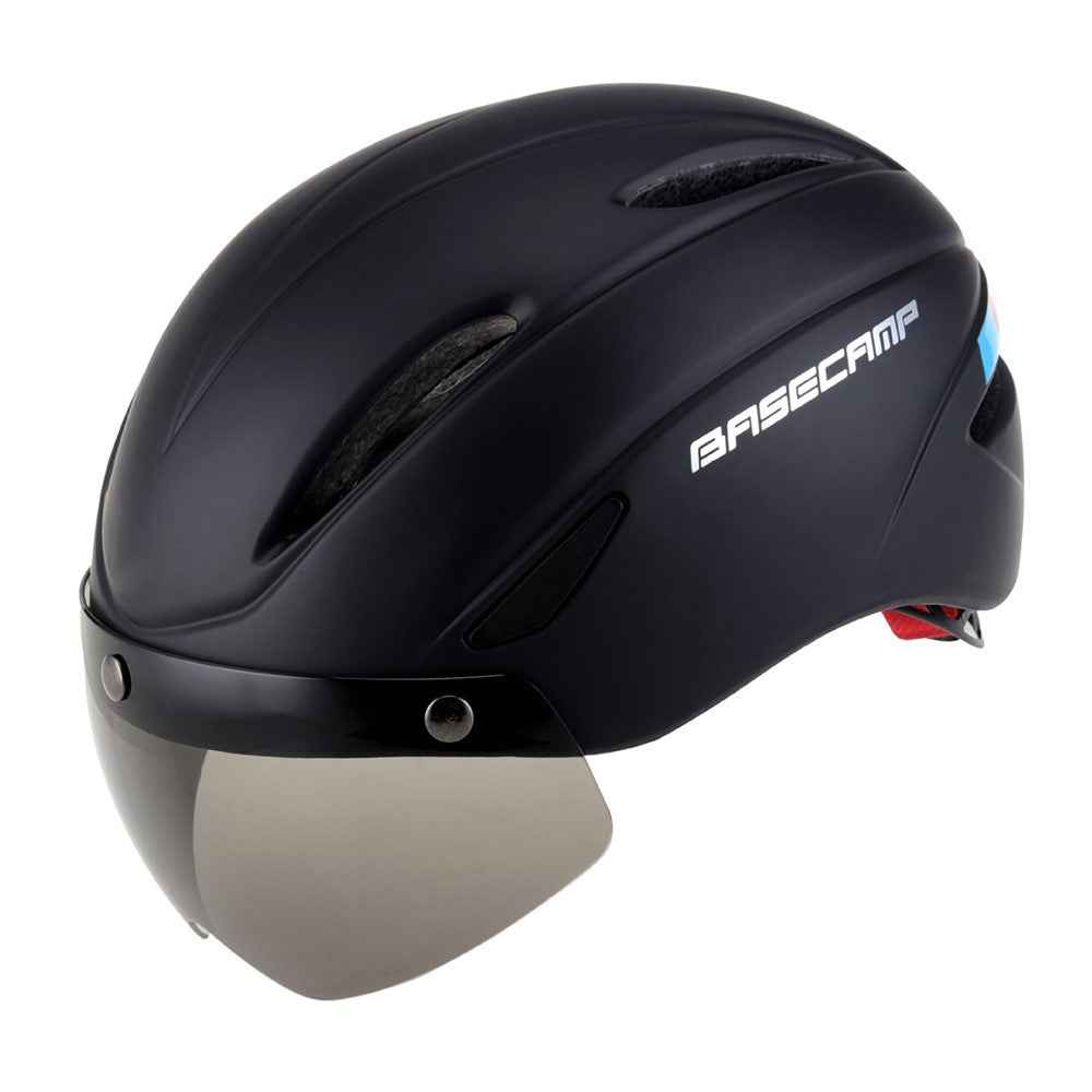 BACECAMP BC001 Cycling Safety Helmet with Integrated Goggles Motorcycle Helmet - Black