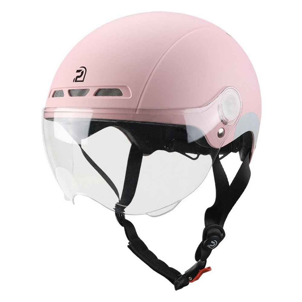 PEMILA V-08 T1 Bike Cycling Helmet Motorcycle Helmet with Clear Visor Panel, Size: L - Pink