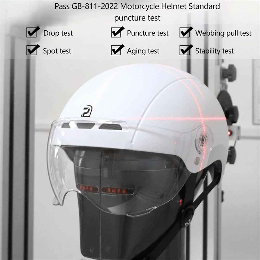 PEMILA V-08 T1 Bike Cycling Helmet Motorcycle Helmet with Clear Visor Panel, Size: L - Light Grey