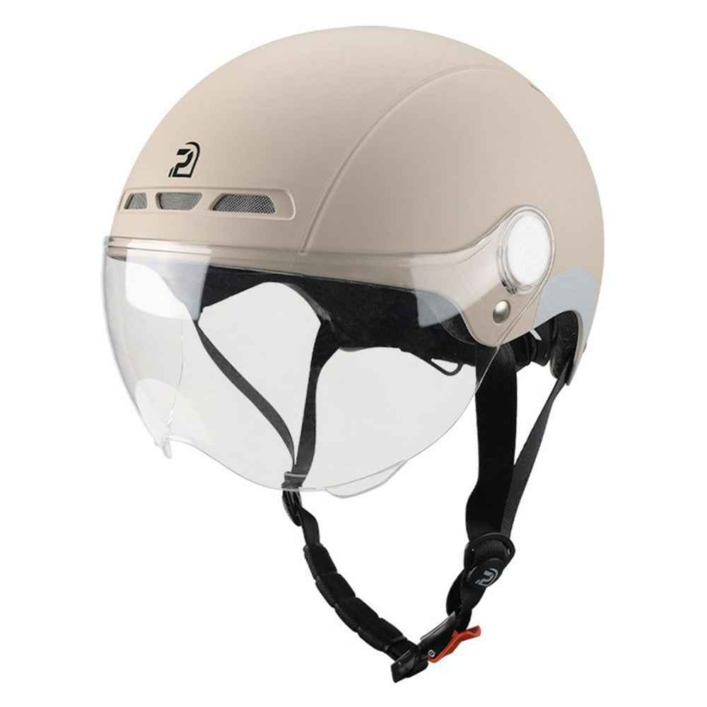 PEMILA V-08 T1 Bike Cycling Helmet Motorcycle Helmet with Clear Visor Panel, Size: L - Khaki