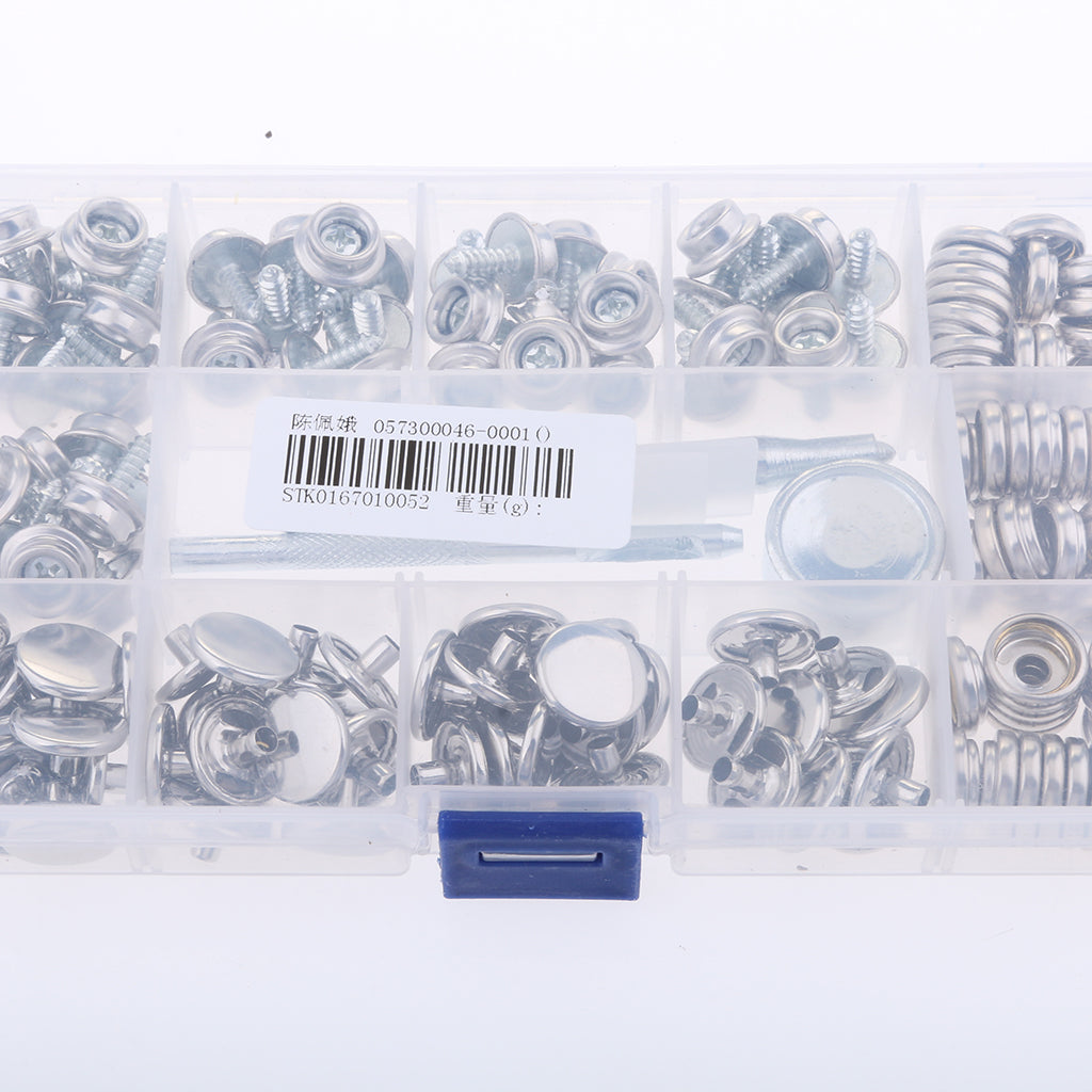 153Pcs Boat Canvas Fabric Snap Cover 12mm Screw Button Socket Fastener Kit