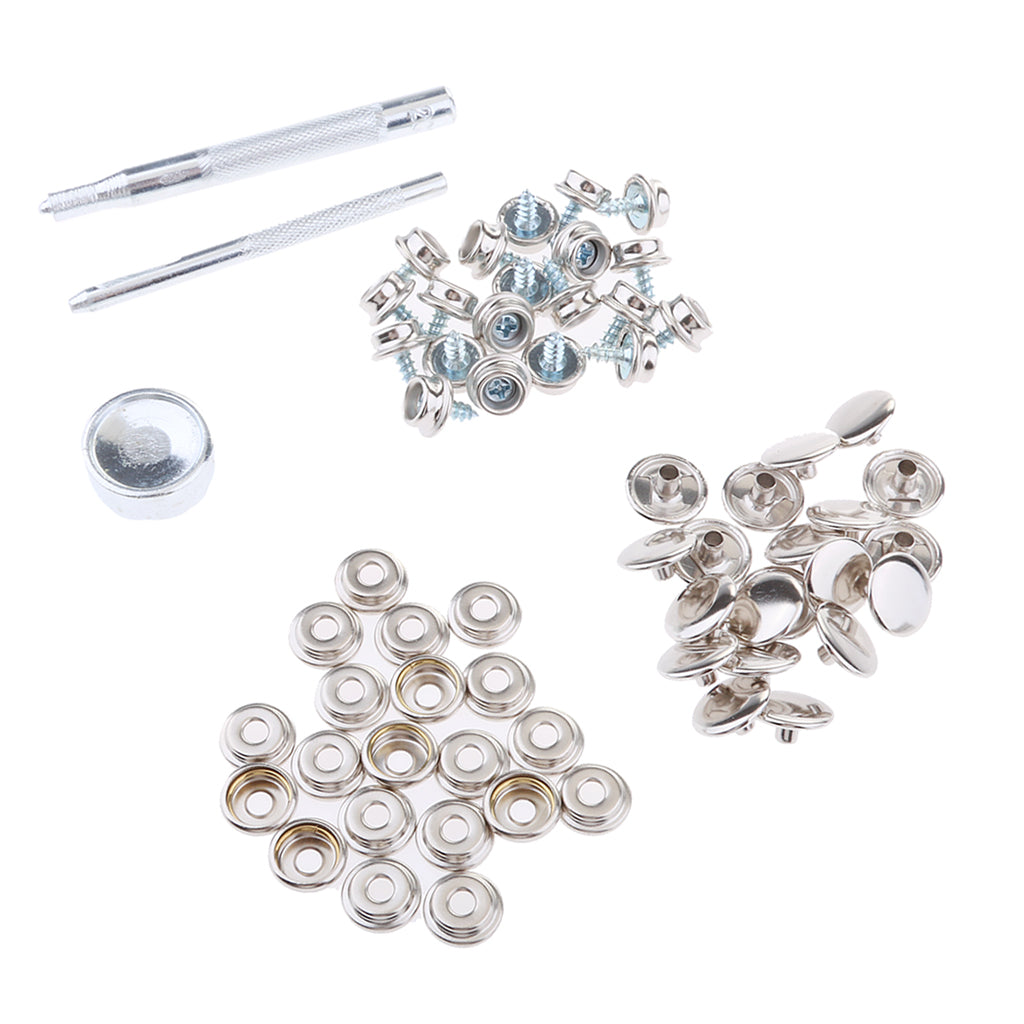 153Pcs Boat Canvas Fabric Snap Cover 12mm Screw Button Socket Fastener Kit