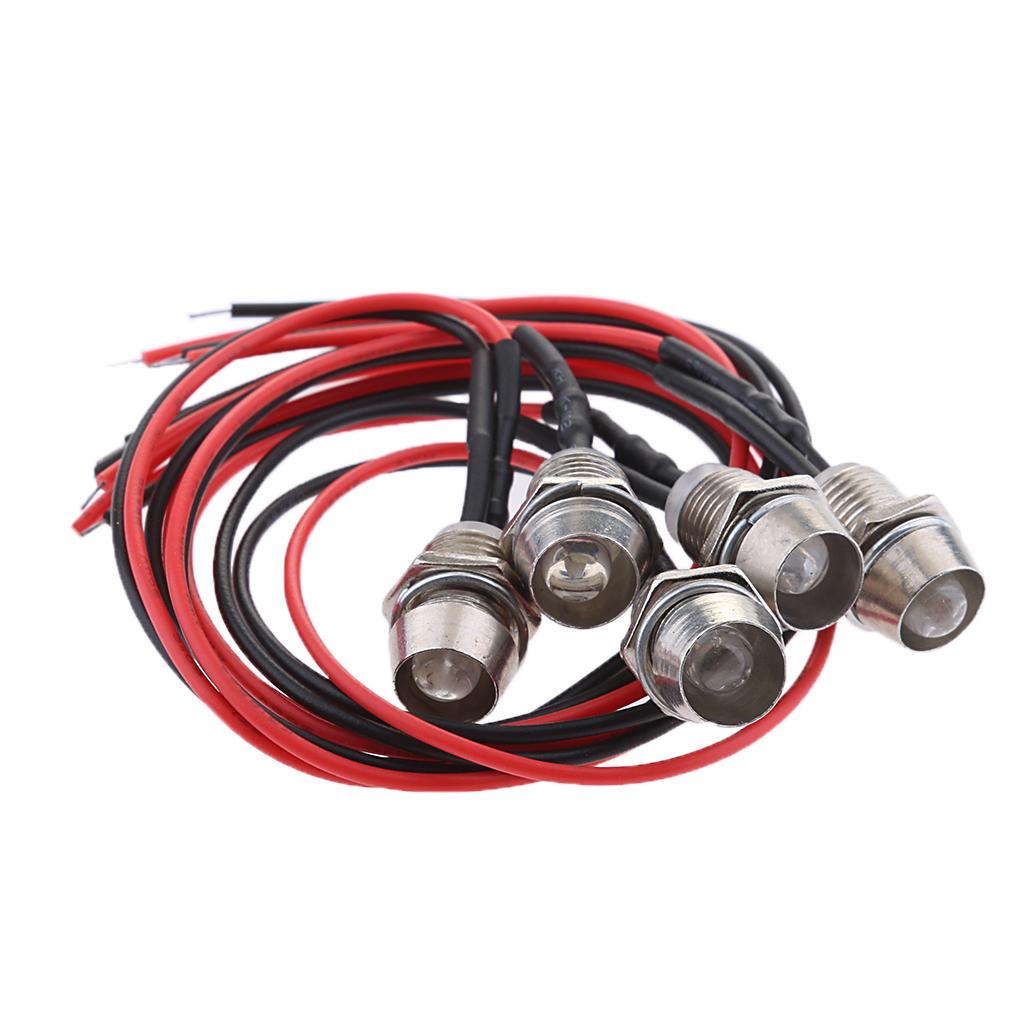 5pcs White LED Indicator Light Bulb Pilot Dash Lamp Car Boat Truck 12V 1.8W