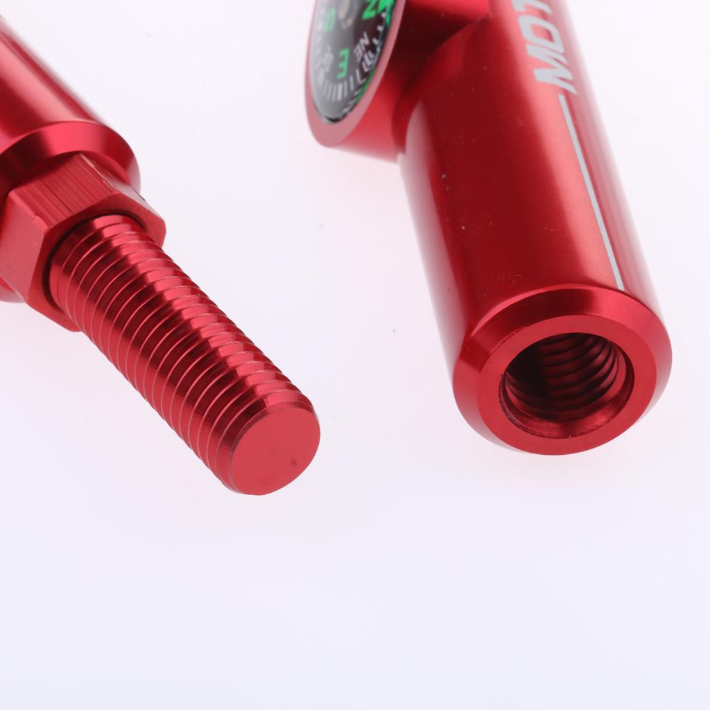 Adjustable Motorcycle 7/8" 22mm Handlebar Cross Bar With Compass  Red
