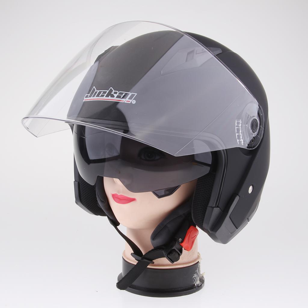 Motorcycle 3/4 Open Face Helmet for Full Face Shield Visor Matte Black XL