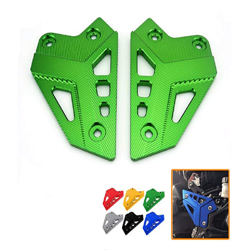 Motorbike Foot Peg Heel Guard Protector Plates for Kawasaki Z900 2017  Black