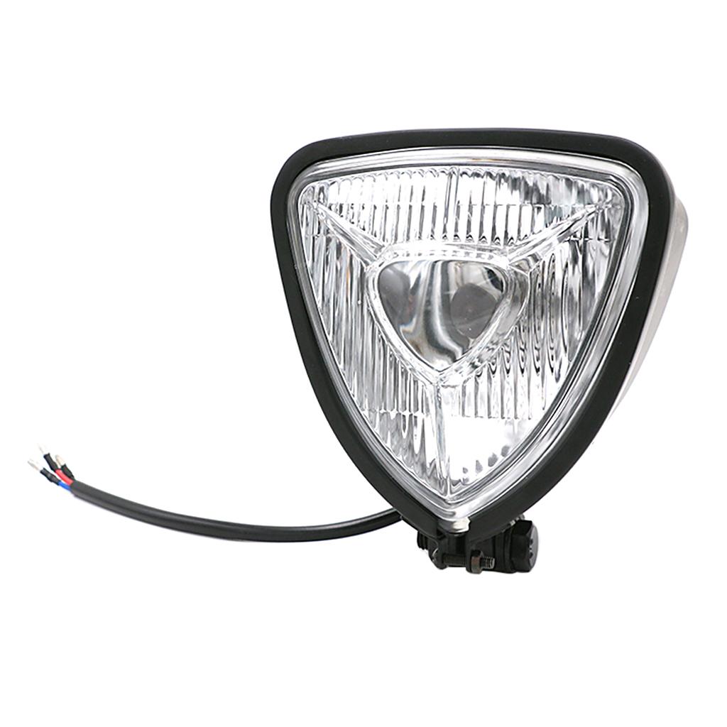 Motorbike Retro Triangle LED Headlight for Harley Tourism Suzuki Honda White