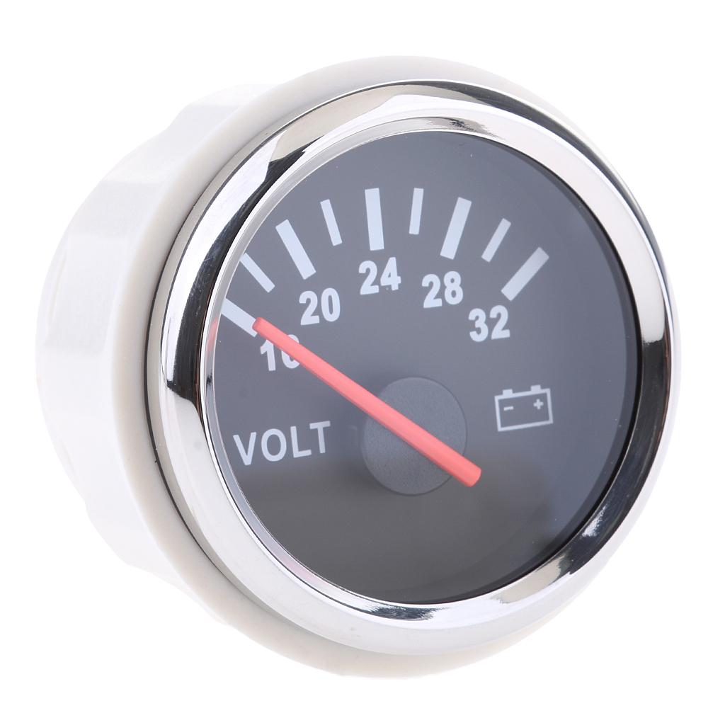 52mm 2 Waterproof Electric Marine Boat Voltmeter Gauge Meter 16-32V Type 2"