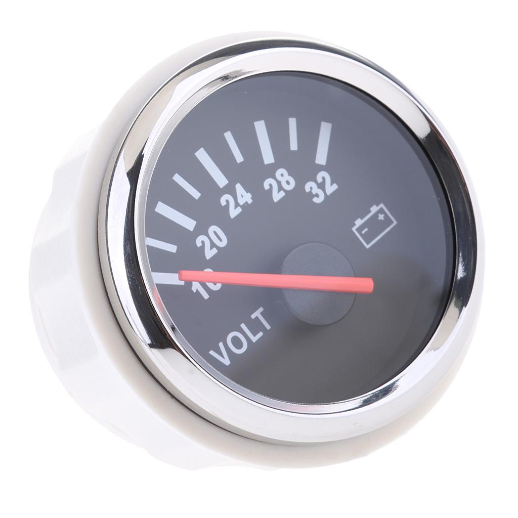 52mm 2 Waterproof Electric Marine Boat Voltmeter Gauge Meter 16-32V Type 2"