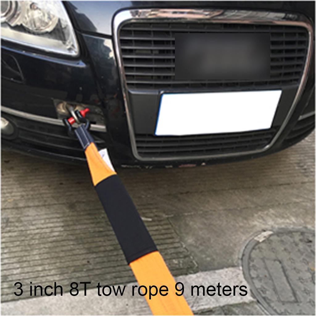 3 8T 9 Meters Heavy Duty Towing Strap Rope Polyester for Vehicle Relief"