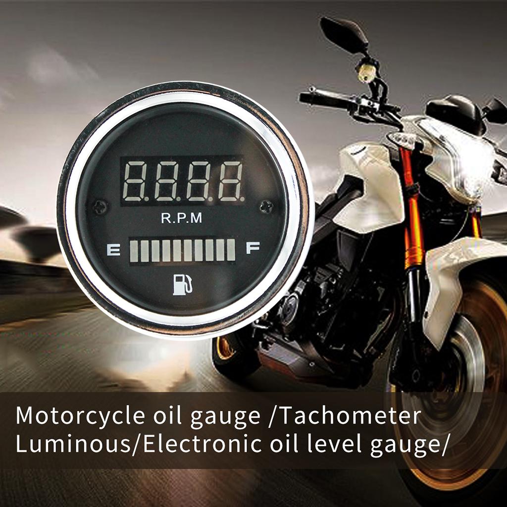12V Motorcycle Tachometer RPM Fuel Level Gauge LED Indicator