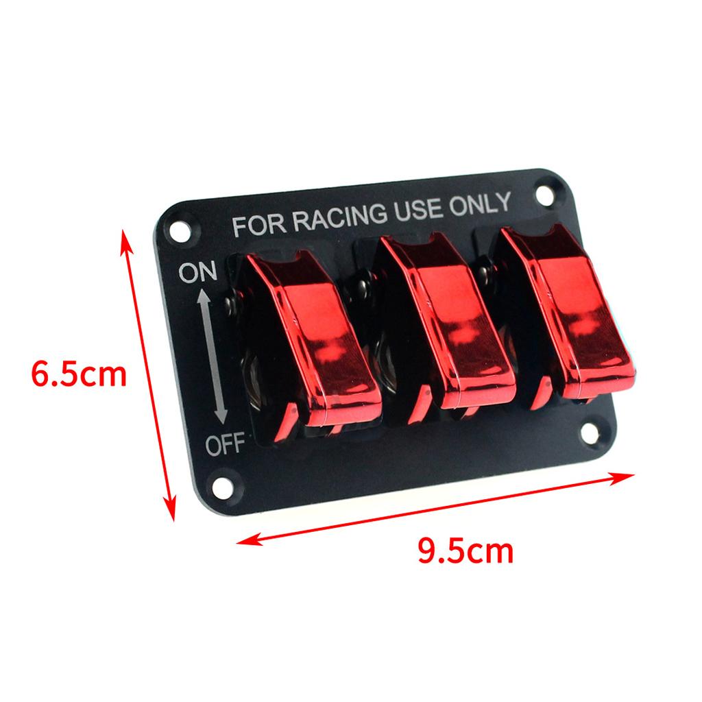 12V Universal Racing Car 3 LED Rocker Switch Panel Flip-up Ignition Toggle