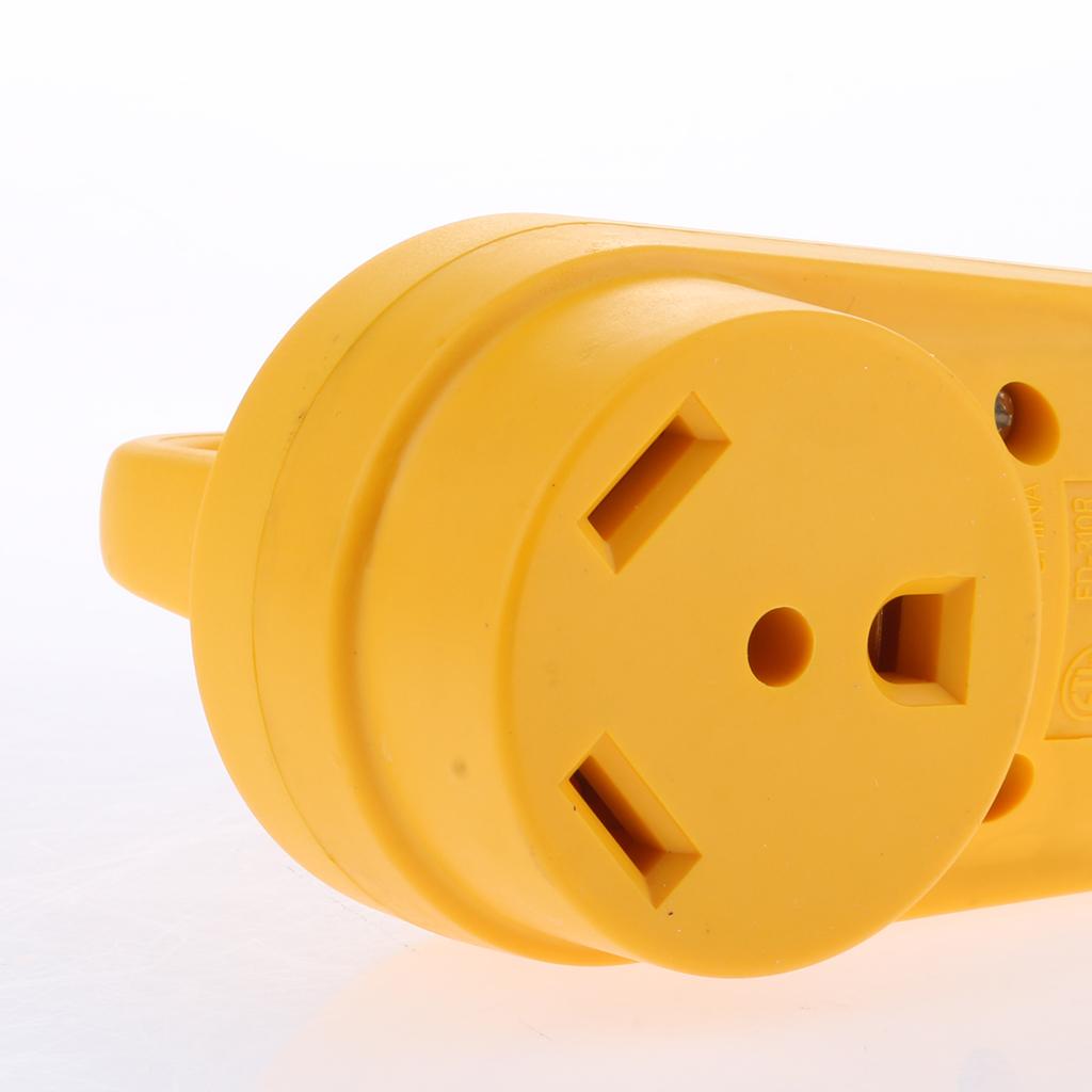 RV Camper 125V 30Amp Replacement Famale Plug Yellow Grip Handle Heavy Duty