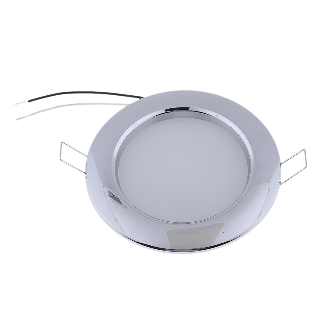 Chrome RV Boat Recessed Ceiling Light LED Panel Light DC 24V 4.5W Cool White