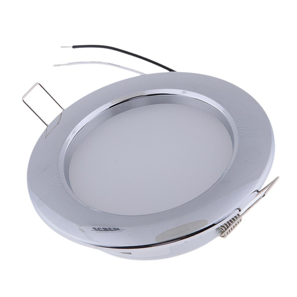 Chrome RV Boat Recessed Ceiling Light LED Panel Light DC 24V 4.5W Cool White