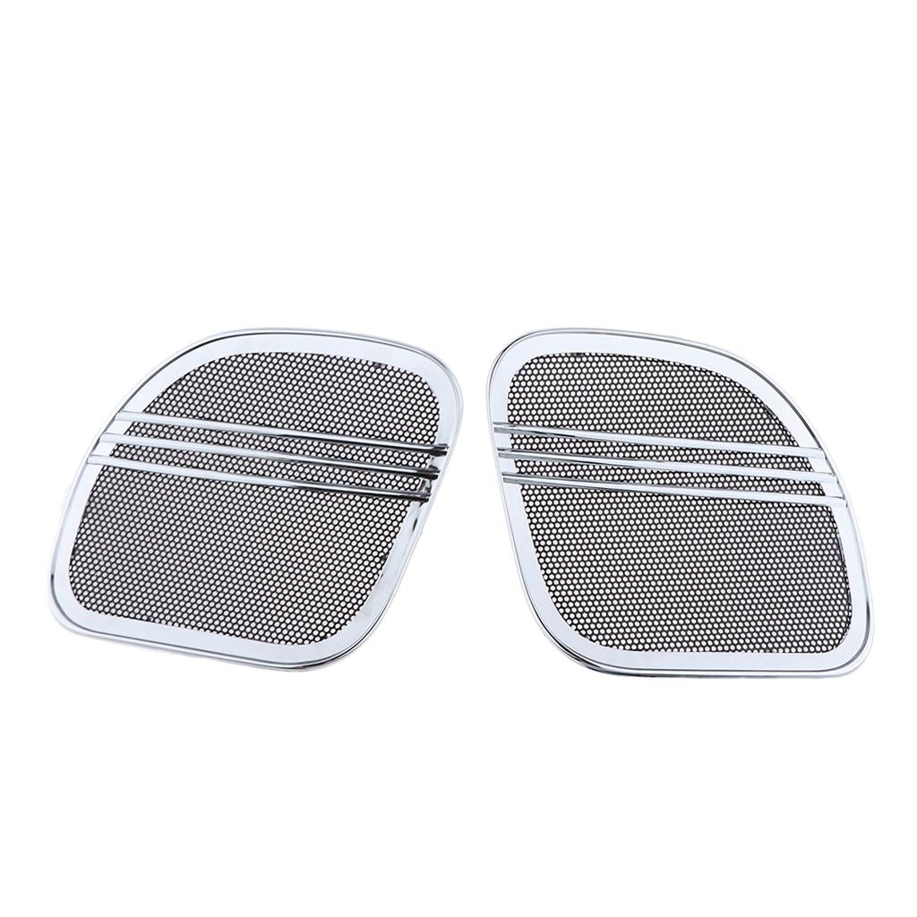 Silver Tri Line Speaker Grills Covers Accents for Harley Road Glide 2015-17