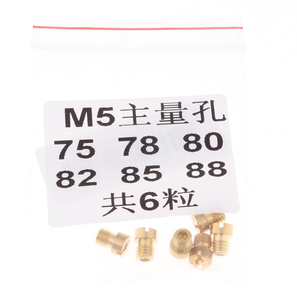 Set 6 Main Jet For Keihin OKO KOSO PWK Carburetor 75 78 80 82 85 88