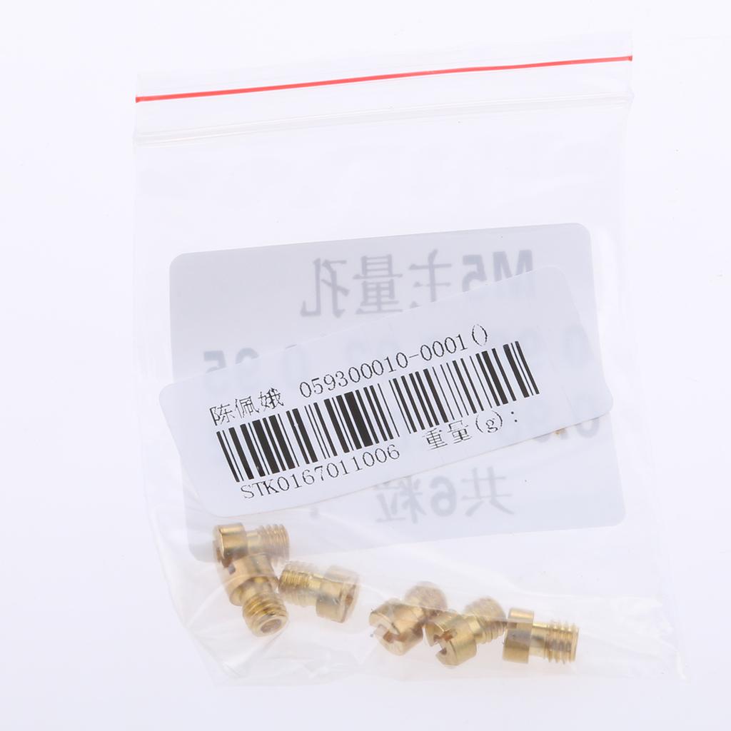 M5 Thread Motorcycle Main Jet Kit Carburetor 90-102 6 Size Injector Nozzle