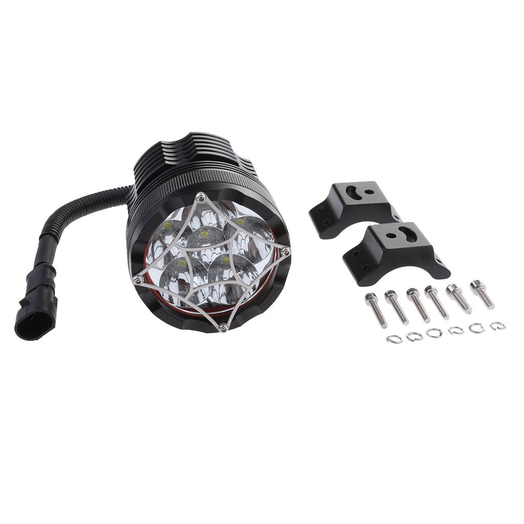 Motorcycle LED Headlight Motorbike Driving Fog Spot Light & Mount Bracket