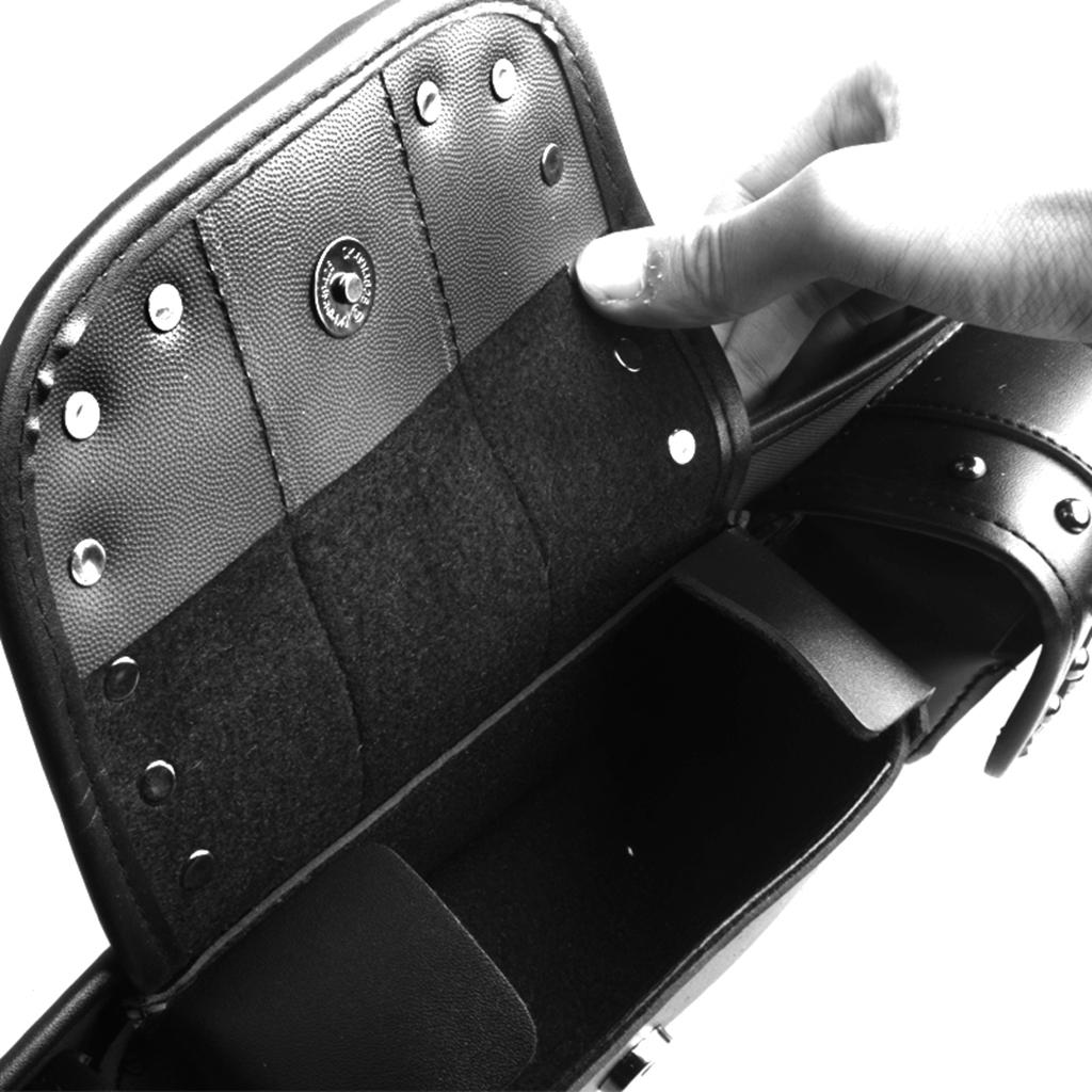 Black Motorcycle Windshield Bag 3 Pouch Pocket for Harley