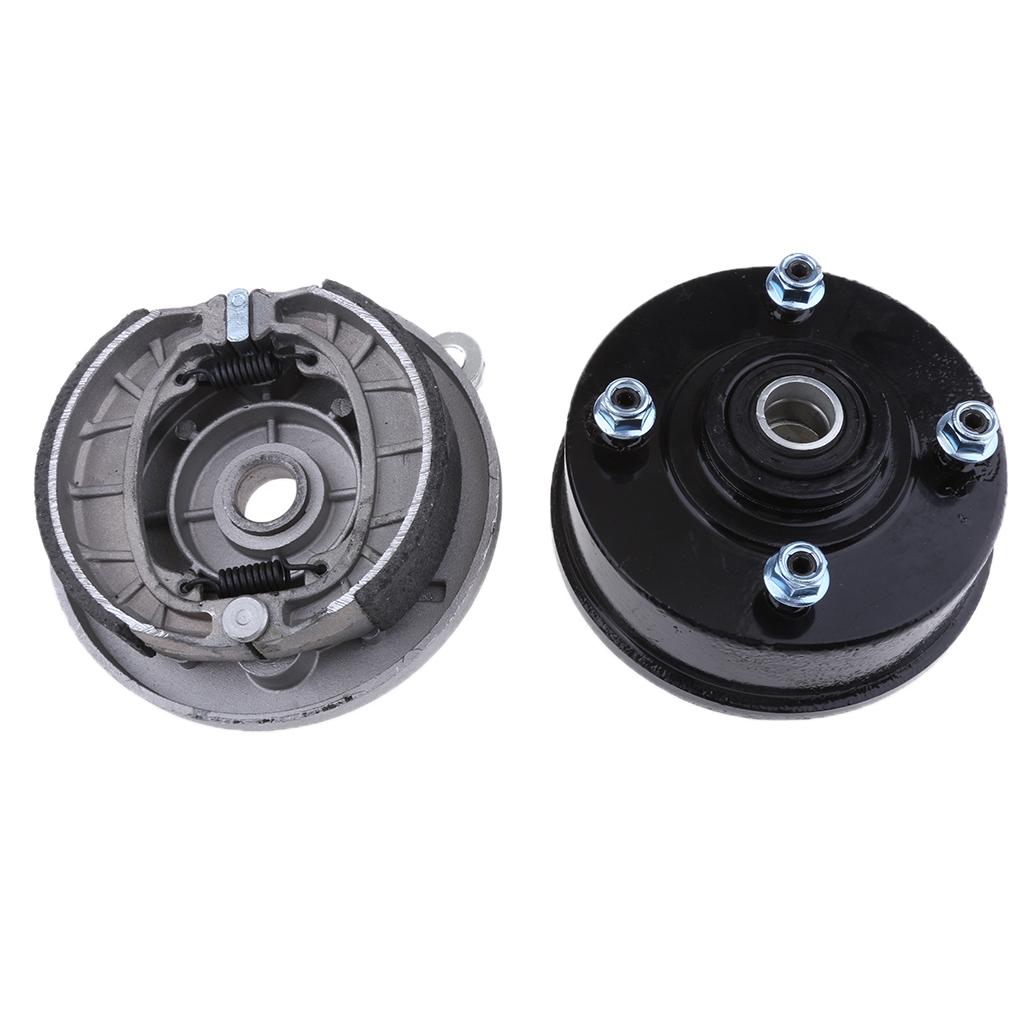 4 Studs Drum Brake Housing Wheel Hub+Shoes 110cc 125cc ATV Quad 88mm Left
