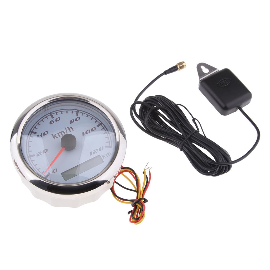 Marine Car Digital GPS Speedometer Gauge 0-120 km/h 85mm 316L Chrome