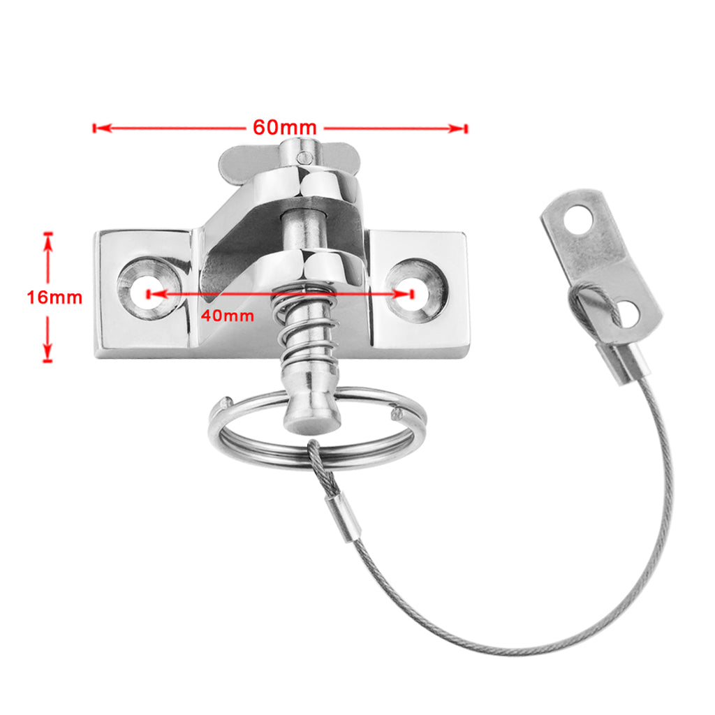 Stainless Steel Boat Bimini Top Fitting Quick Release Pin and Lanyard Set