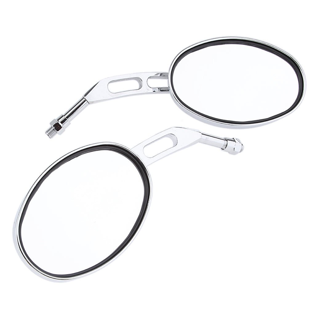 Motorcycle Edge Cut Rear View Mirrors for Harley Softail Touring Road King XL883 Silver