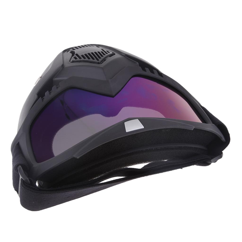 Motorcycle Helmet Riding Goggles Face Mask Detachable Fog-proof Glasses