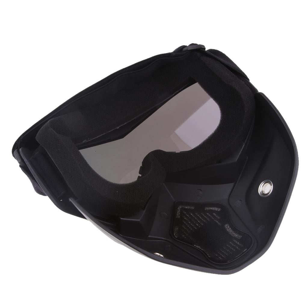 Motorcycle Helmet Riding Goggles Face Mask Detachable Fog-proof Glasses
