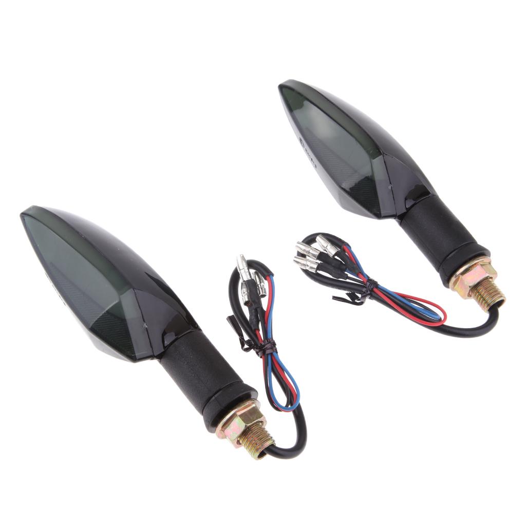 2 x Universal Front & Rear Motorcycle Amber LED Turn Signal Indicator Blinker Light Lamp