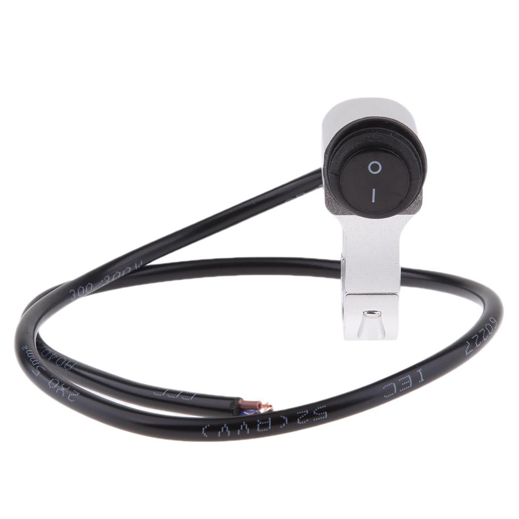 Waterproof 25mm 1" Motorcycle Handlebar Headlight ON/OFF Switch Silver