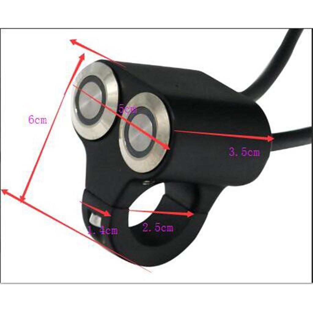 25mm Handlebar Motorbike LED Switches Horn Brake Kill Stop ON-OFF Blue