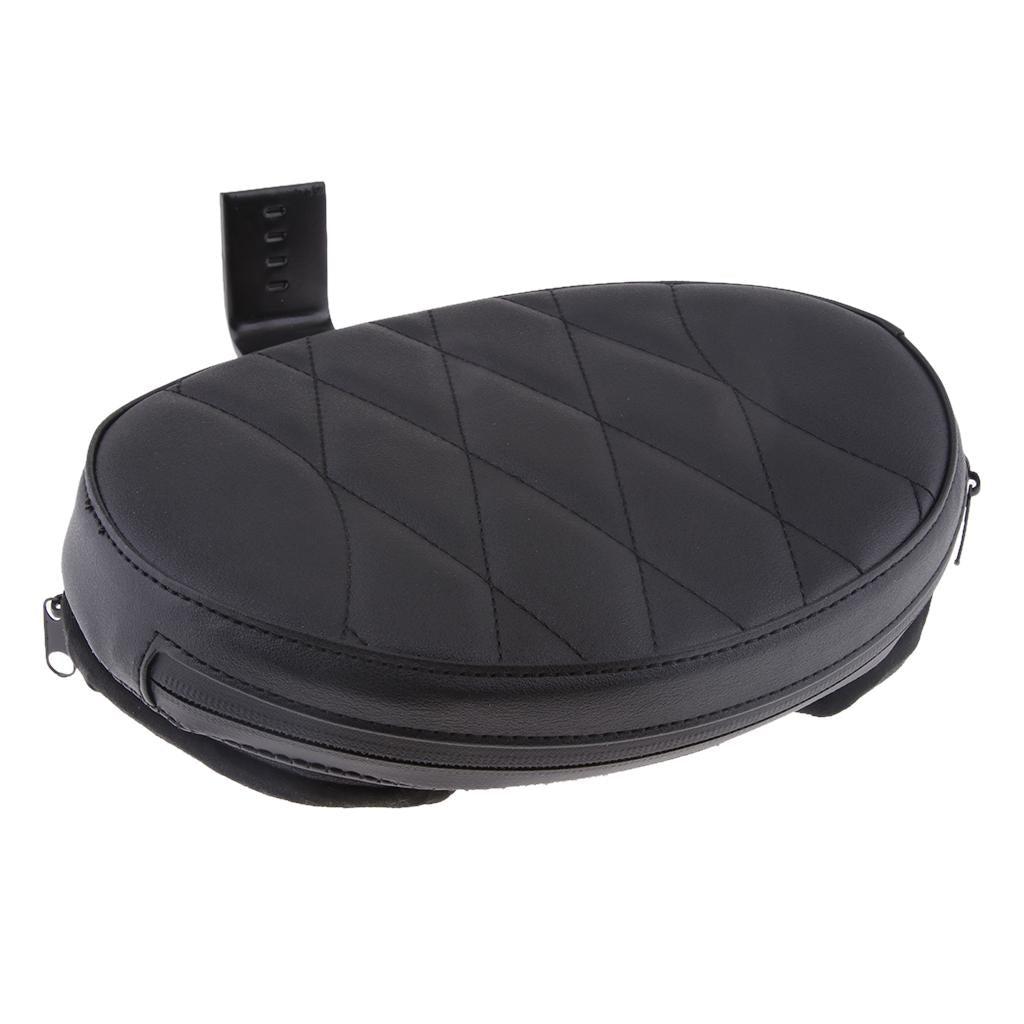 Black Adjustable Rider Backrest Pad For HARLEY FATBOY HERITAGE SOFTAIL 07-17