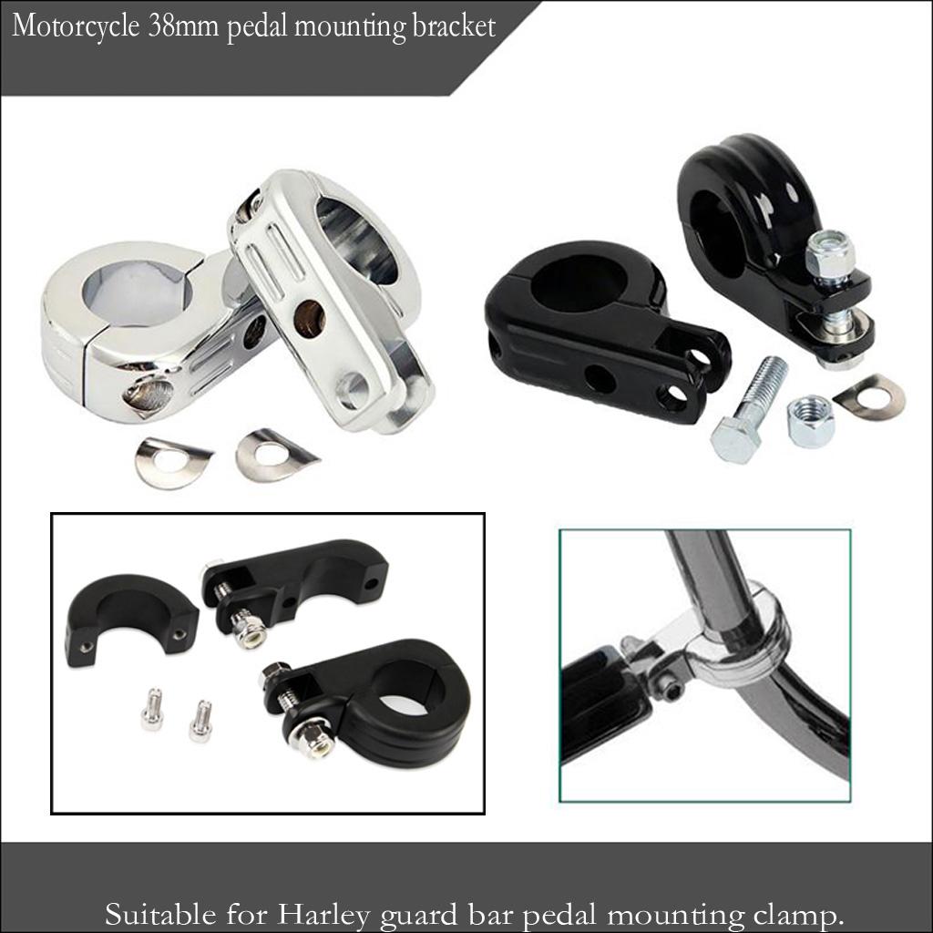Motorcycle 38mm Engine Bar Highway Foot Peg Mount Clamp for Harley Black