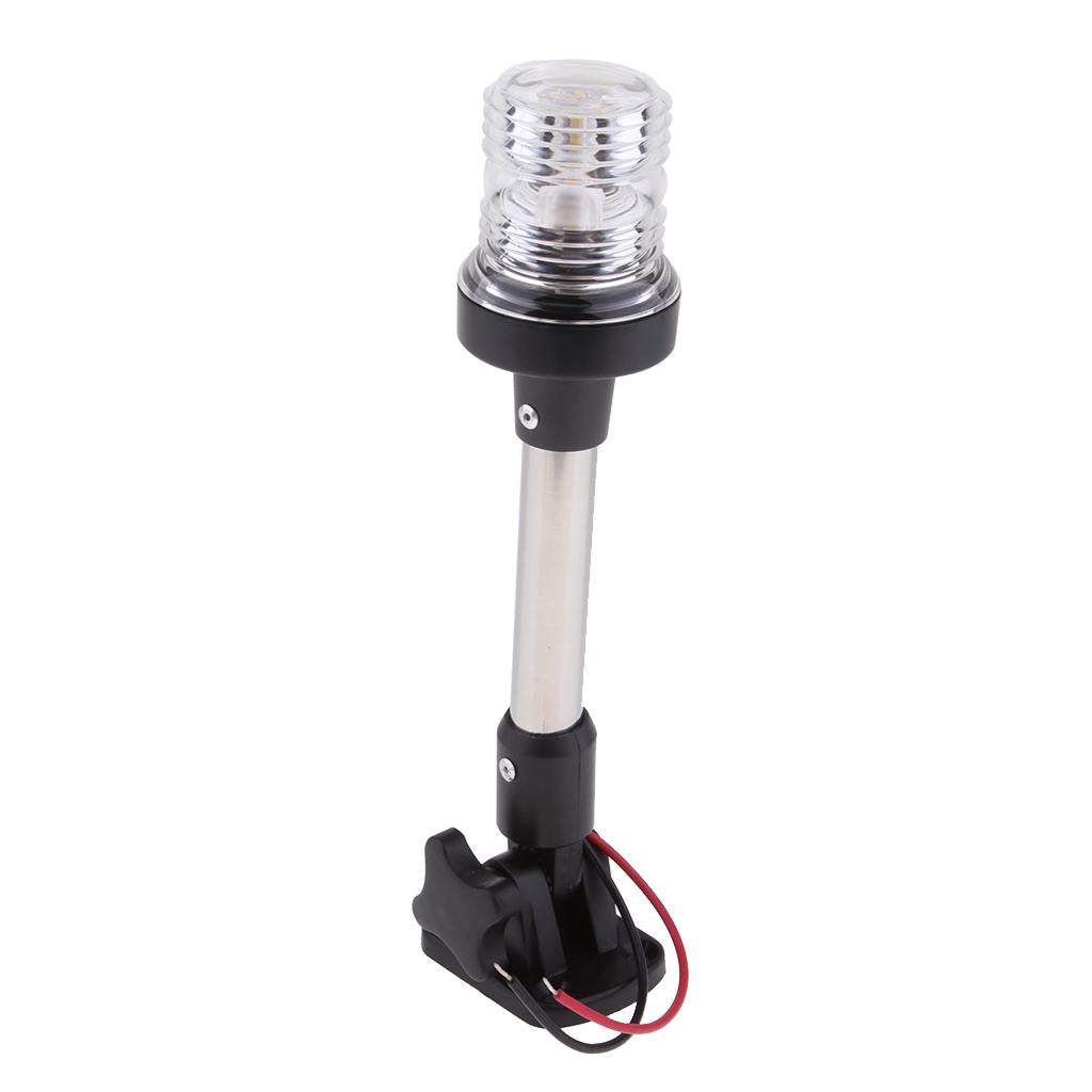 White LED All Round Marine 12/24V Pole Light Fold Down Masthead Anchor light