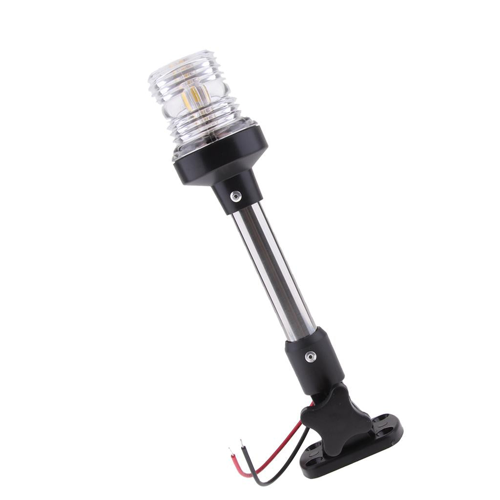 White LED All Round Marine 12/24V Pole Light Fold Down Masthead Anchor light