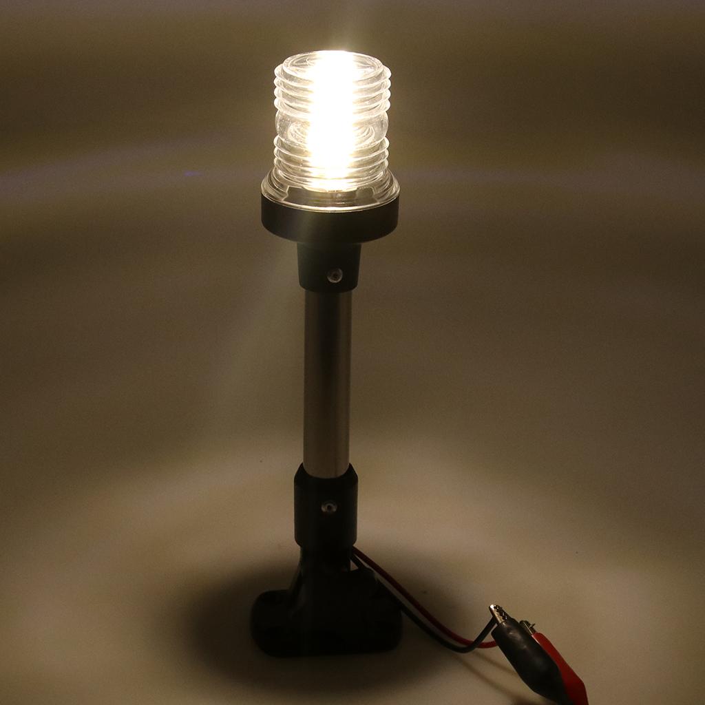 White LED All Round Marine 12/24V Pole Light Fold Down Masthead Anchor light