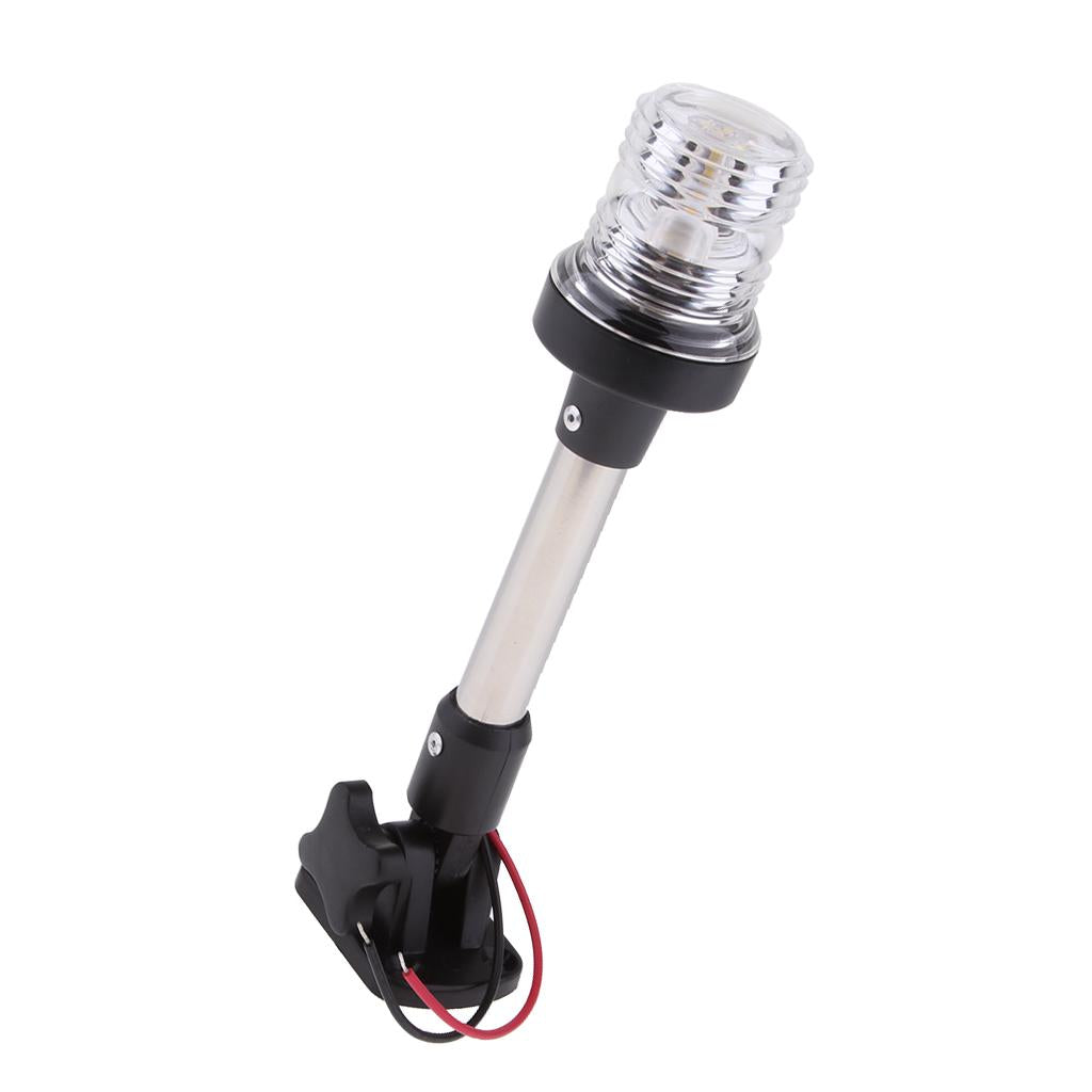 White LED All Round Marine 12/24V Pole Light Fold Down Masthead Anchor light