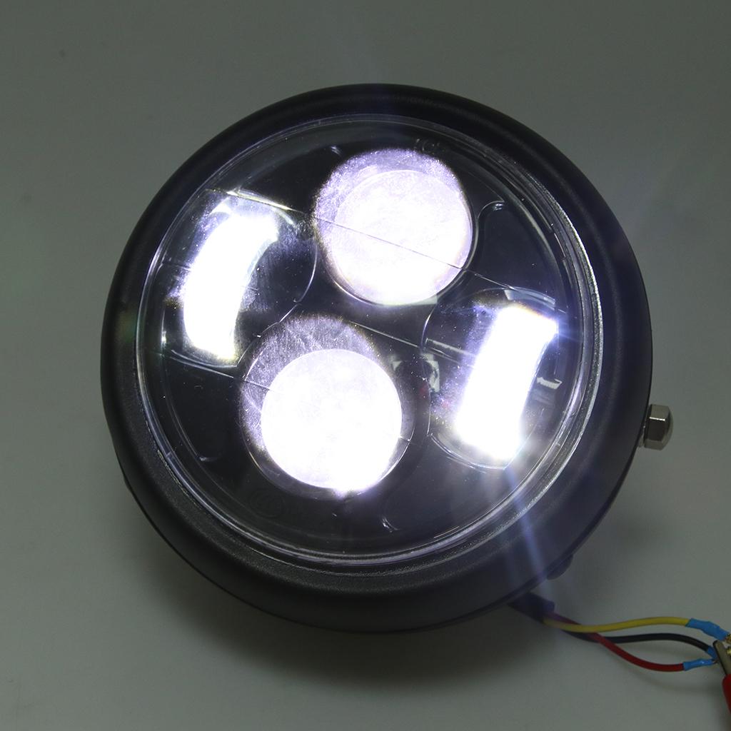 4-LED Headlight Headlamp for Cafe Racer Bobber Chopper Motorcycle