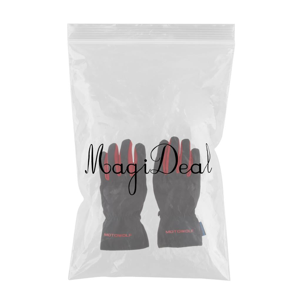 Black & Red Motorcycle Cycling Racing Full Finger Screen Touch Gloves L