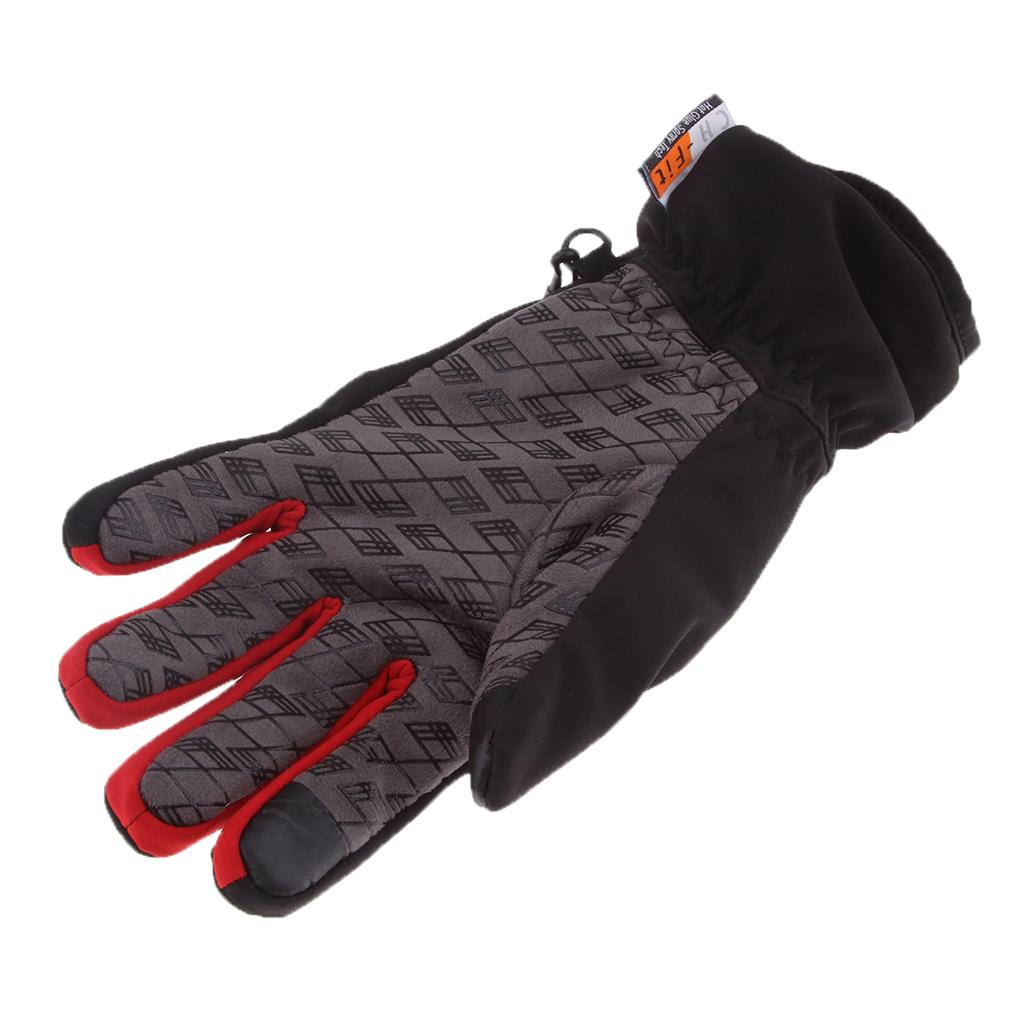 Black & Red Motorcycle Cycling Racing Full Finger Screen Touch Gloves L